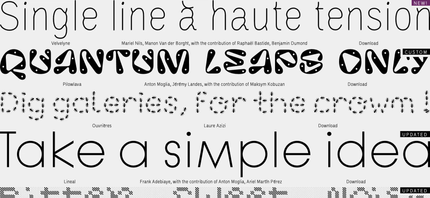 La team Velvetyne propose un large catalogue de fonderies (font) open-source.