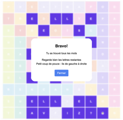 ajustements de couleurs et typographies pour la réalisation de notre grille de mots croisés dataviz