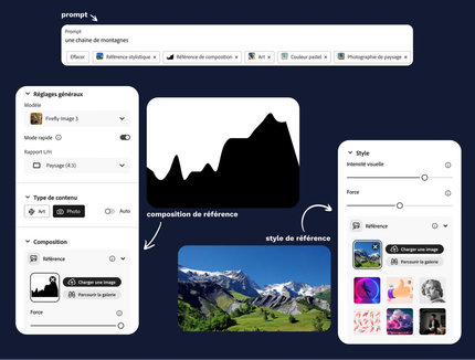 Tutoriel pour réaliser une photoviz à l'aide de l'IA sur Adobe Firefly à partir d'un prompt, d'une composition et d'une image de référence