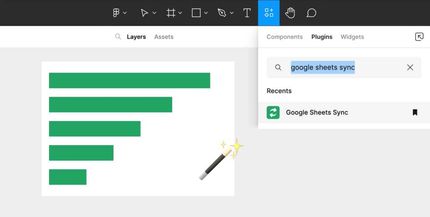 créer un graphique dynamique grâce au plugin google sheets sync sur figma
