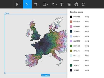 Vous pouvez importer la couche SVG récupérée sur le site dans Figma et accéder aux couleurs pour les modifier.