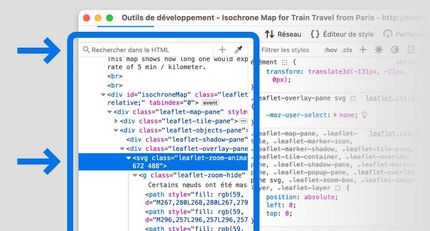 Pour identifier le positionnement du fichier svg dans votre inspecteur, vous devez chercher la balise <svg> dans le code HTML.