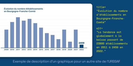 exemple de description d'un graphique dans les balises alt et title sur le site de l'ursaff avec une bonne accessibilité